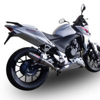 Esapament GPR compatibil cu Honda Cb 500 F 2013 Evacuare slip-on omologata, inclusiv db killer detașabil și cot de legătură,Deeptone Inox