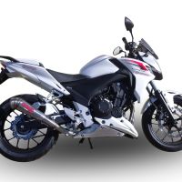 Esapament GPR compatibil cu Honda Cb 500 F 2013 Evacuare slip-on omologata, inclusiv db killer detașabil și cot de legătură,Powercone Evo