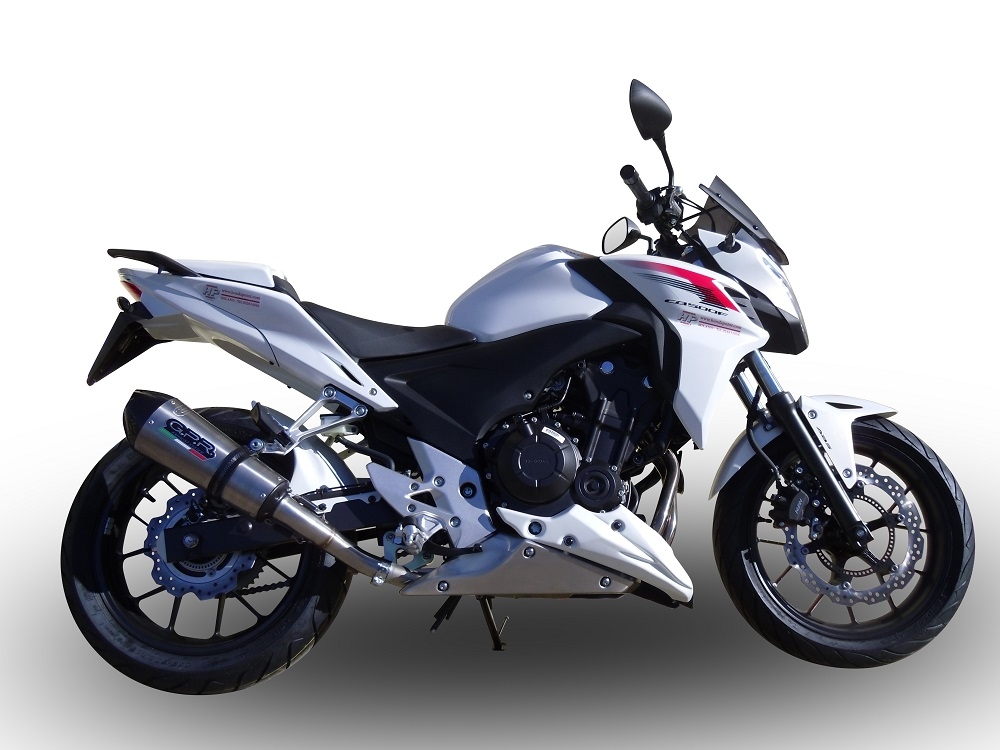 Esapament GPR compatibil cu Honda Cb 500 F 2013 Evacuare slip-on omologata, inclusiv db killer detașabil și cot de legătură,New Grand Prix Evo Titanium