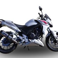 Esapament GPR compatibil cu Honda Cb 500 F 2013 Evacuare slip-on omologata, inclusiv db killer detașabil și cot de legătură,New Grand Prix Evo Titanium