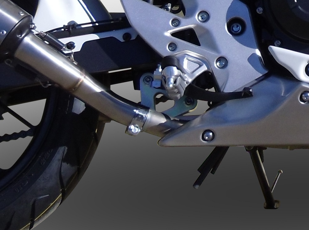 Exhaust compatible with Honda Cb 400 F 2013-2015, Albus Ceramic, Homologated legal slip-on exhaust including removable db killer and link pipe