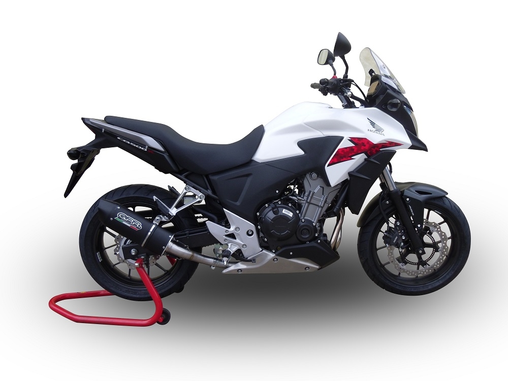 Esapament GPR compatibil cu Honda Cb 400 X 2013 Evacuare slip-on omologata, inclusiv db killer detașabil și cot de legătură,Furore Poppy
