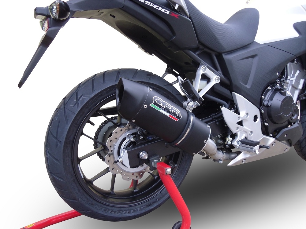 Esapament GPR compatibil cu Honda Cb 400 X 2016 Evacuare slip-on omologata, inclusiv db killer detașabil și cot de legătură,Furore Evo4 Nero