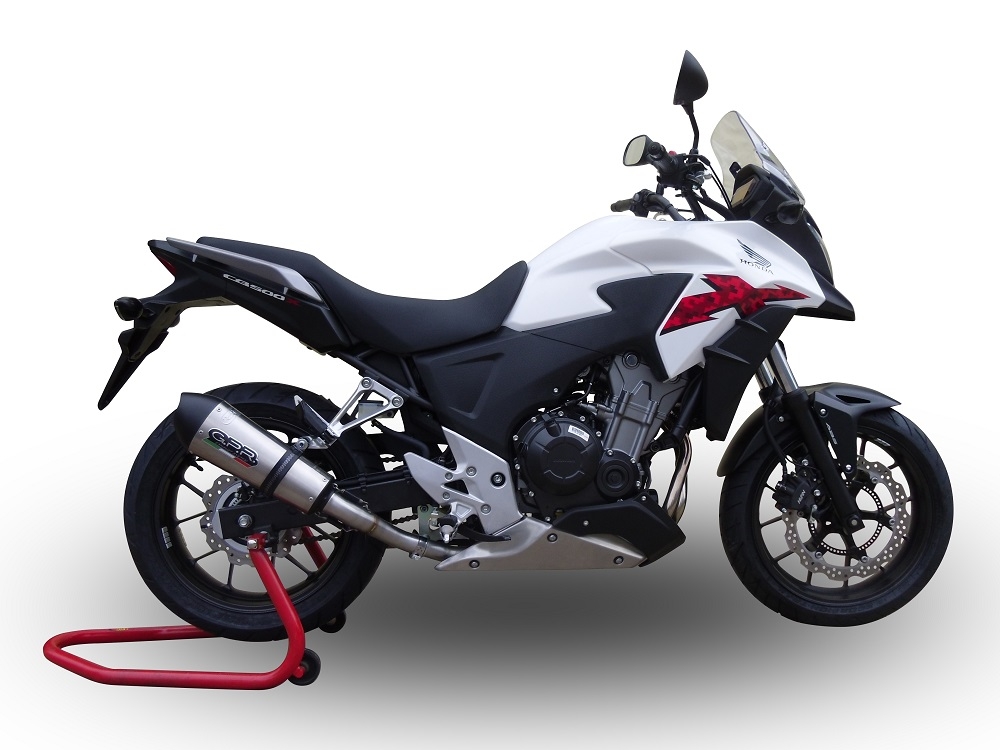 Esapament GPR compatibil cu Honda Cb 500 X 2013 Evacuare slip-on omologata, inclusiv db killer detașabil și cot de legătură,New Grand Prix Evo Titanium