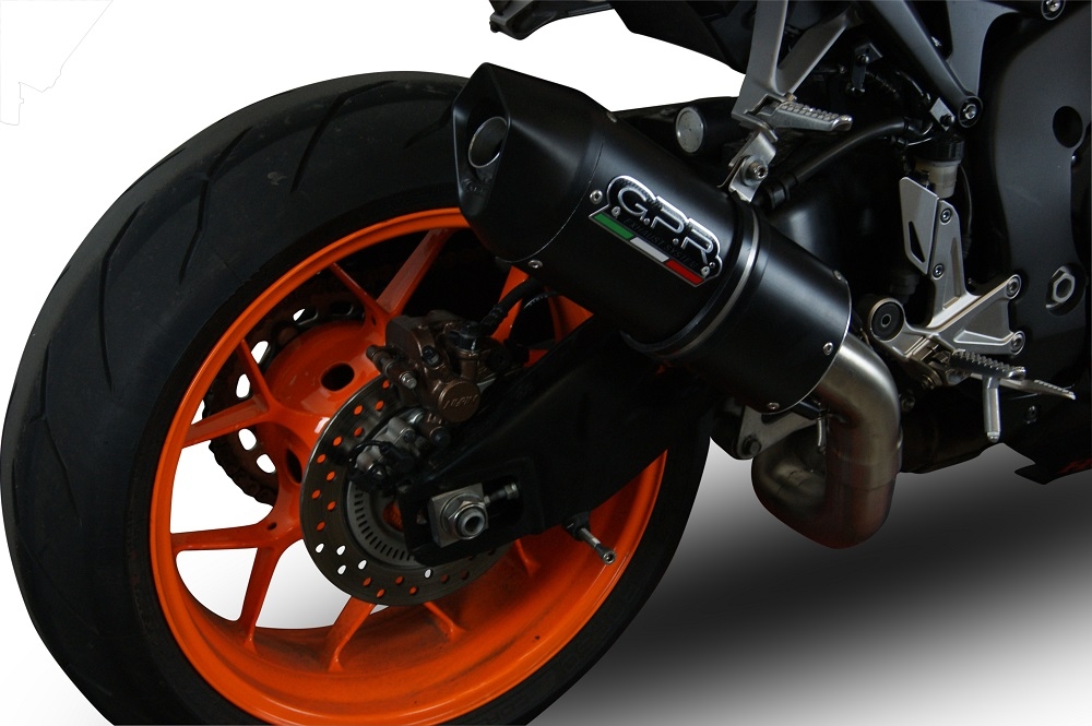 Exhaust compatible with Honda Cbr 1000 Rr 2014-2016, Furore Nero, Racing slip-on exhaust including link pipe