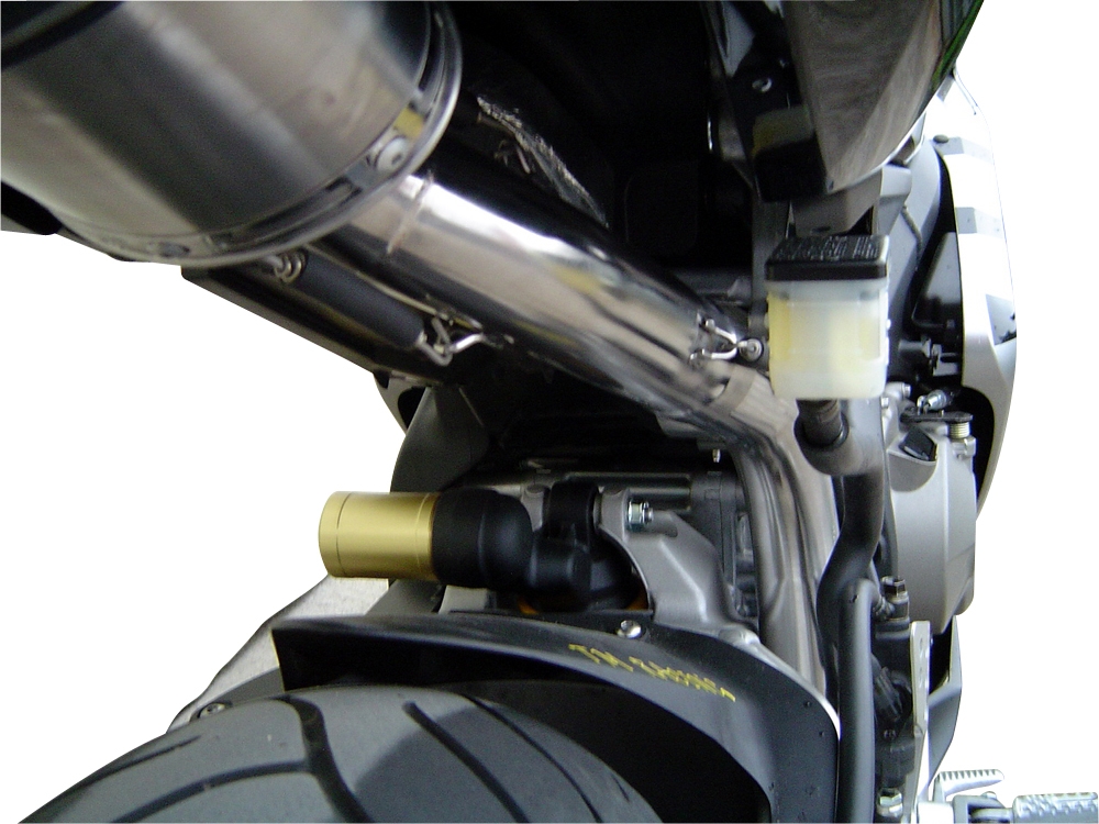 Esapament GPR compatibil cu Honda Cbr 1000 Rr 2004 Evacuare slip-on omologata, inclusiv db killer detașabil și cot de legătură,Deeptone Inox