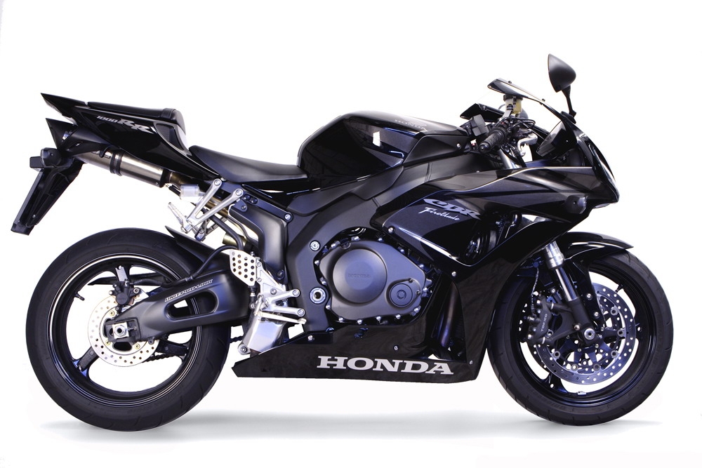 Exhaust compatible with Honda Cbr 1000 Rr 2004-2007, Tiburon Titanium, Racing slip-on exhaust including link pipe