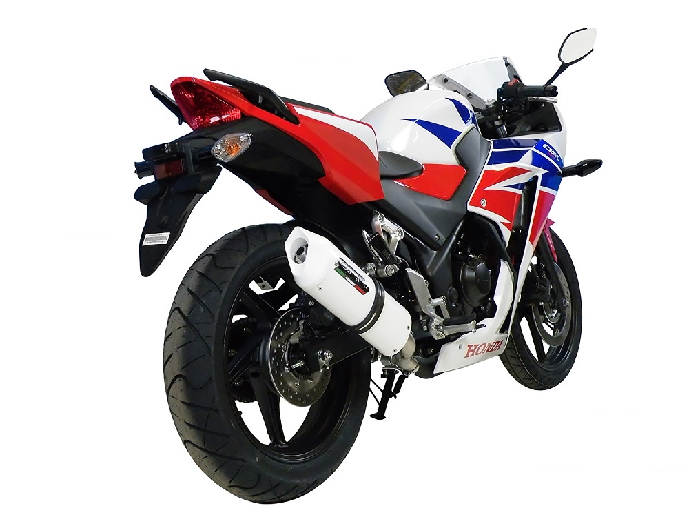 Exhaust compatible with Honda Cbr 300 R 2014-2016, Albus Ceramic, Homologated legal slip-on exhaust including removable db killer, link pipe and catalyst