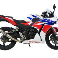 Esapament GPR compatibil cu Honda Cbr 300 R 2014 Evacuare slip-on de curse, inclusiv cot de legătură,Deeptone Inox