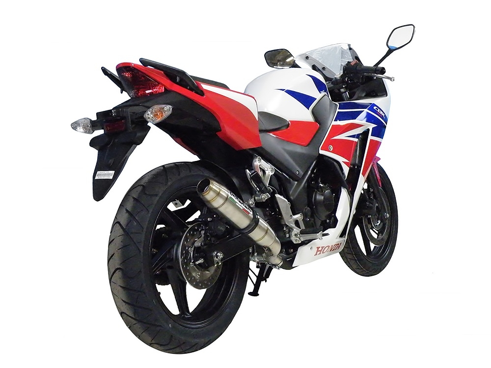 Esapament GPR compatibil cu Honda Cbr 300 R 2014 Evacuare slip-on de curse, inclusiv cot de legătură,Deeptone Inox