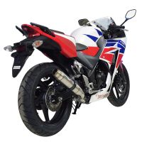 Esapament GPR compatibil cu Honda Cbr 300 R 2014 Evacuare slip-on de curse, inclusiv cot de legătură,Deeptone Inox