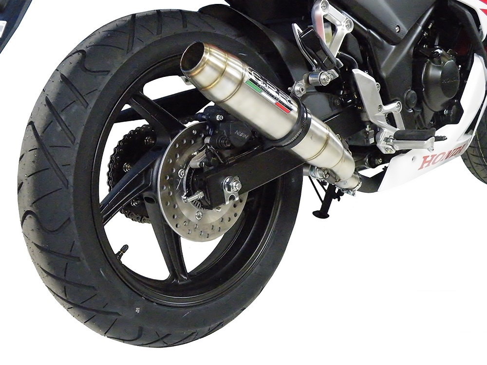 Esapament GPR compatibil cu Honda Cbr 300 R 2014 Evacuare slip-on de curse, inclusiv cot de legătură,Deeptone Inox