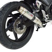 Esapament GPR compatibil cu Honda Cbr 300 R 2014 Evacuare slip-on de curse, inclusiv cot de legătură,Deeptone Inox