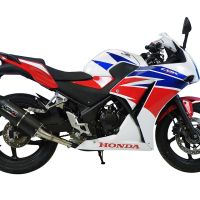 Exhaust compatible with Honda Cbr 300 R 2014-2016, Furore Nero, Homologated legal slip-on exhaust including removable db killer, link pipe and catalyst