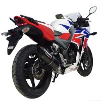 Exhaust compatible with Honda Cbr 300 R 2014-2016, Furore Nero, Homologated legal slip-on exhaust including removable db killer, link pipe and catalyst