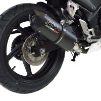 Exhaust compatible with Honda Cbr 300 R 2014-2016, Furore Nero, Homologated legal slip-on exhaust including removable db killer, link pipe and catalyst