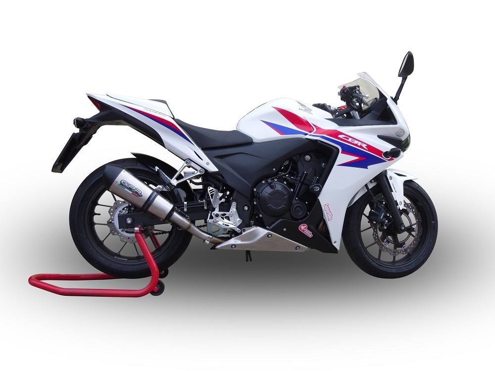 Esapament GPR compatibil cu Honda Cbr 500 R 2012 Evacuare slip-on de curse, inclusiv cot de legătură,New Grand Prix Evo Titanium