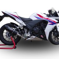 Exhaust compatible with Honda Cbr 500 R 2012-2018, Furore Nero, Homologated legal slip-on exhaust including removable db killer and link pipe