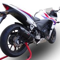 Exhaust compatible with Honda Cbr 500 R 2012-2018, Furore Nero, Homologated legal slip-on exhaust including removable db killer and link pipe