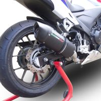 Exhaust compatible with Honda Cbr 500 R 2012-2018, Furore Nero, Homologated legal slip-on exhaust including removable db killer and link pipe
