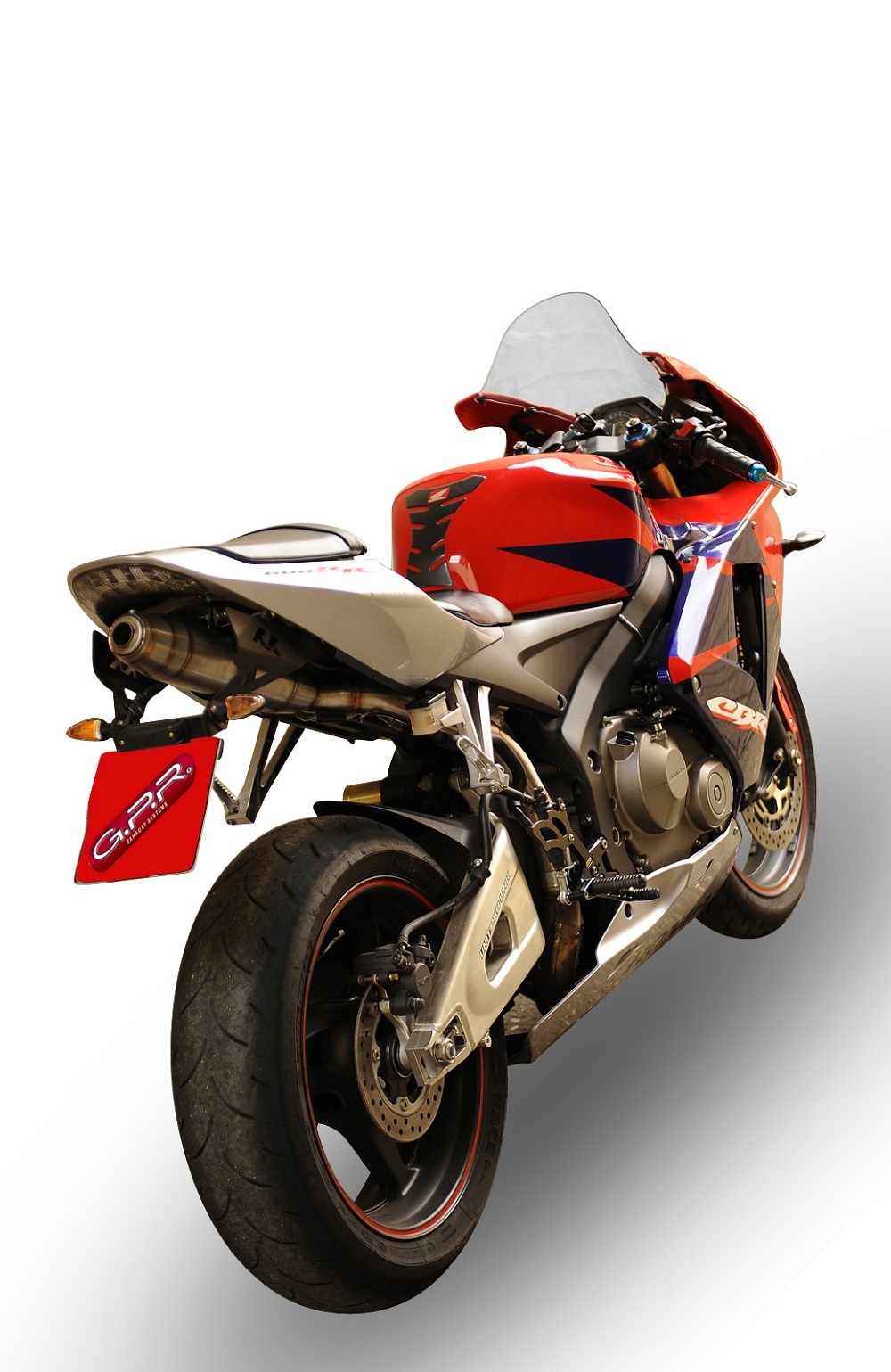 Esapament GPR compatibil cu Honda Cbr 600 Rr  2007 Evacuare slip-on omologata, inclusiv db killer detașabil și cot de legătură,Deeptone Inox