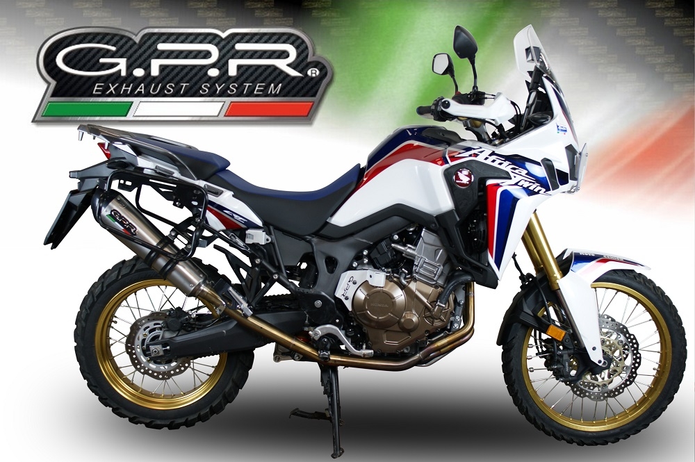 Esapament GPR compatibil cu Honda Crf 1000 L Africa Twin 2015 Evacuare slip-on omologata, inclusiv db killer detașabil și cot de legătură,New Grand Prix Evo Titanium