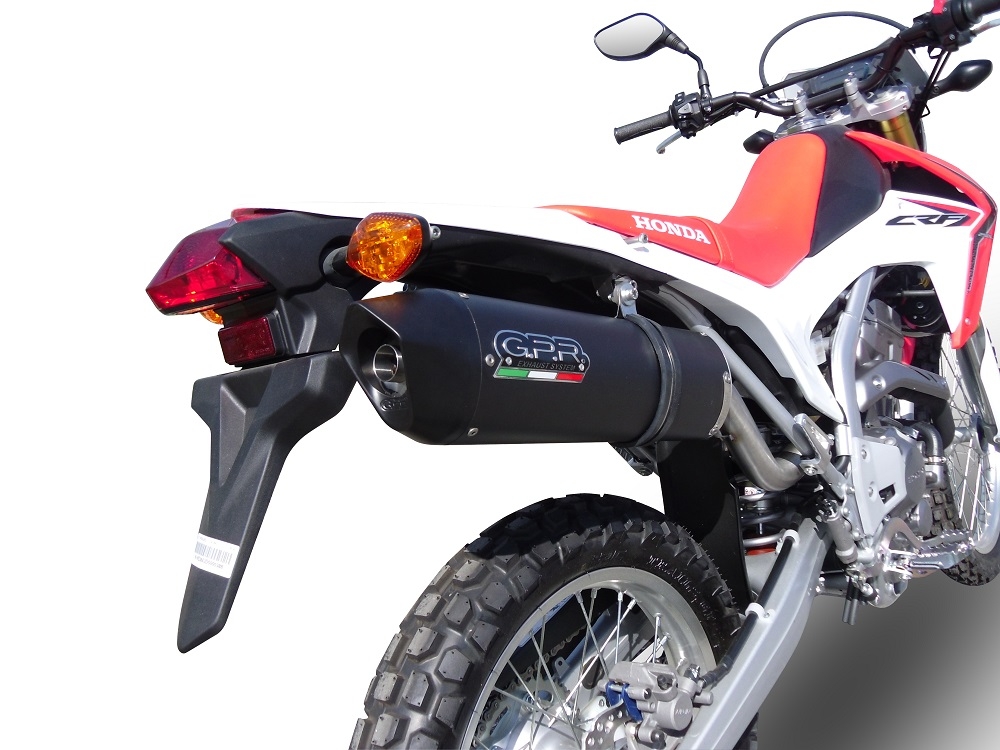 Esapament GPR compatibil cu Honda Crf 250 L - Rally 2017 Evacuare slip-on omologata, inclusiv db killer detașabil, cot de legătură și catalizator,Furore Evo4 Nero