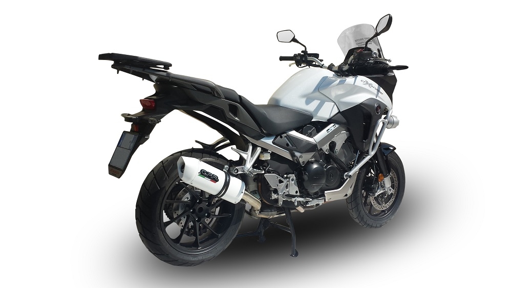 Exhaust compatible with Honda Crossrunner 800 Vfr 800 X 2017-2020, Albus Evo4, Homologated legal slip-on exhaust including removable db killer and link pipe