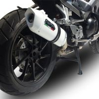 Exhaust compatible with Honda Vfr 800 X Crossrunner 800 2015-2016, Albus Ceramic, Homologated legal slip-on exhaust including removable db killer and link pipe
