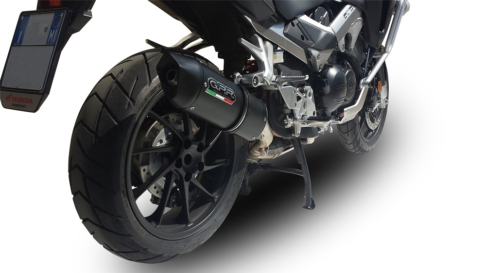 Exhaust compatible with Honda Vfr 800 X Crossrunner 800 2015-2016, Furore Nero, Homologated legal slip-on exhaust including removable db killer and link pipe
