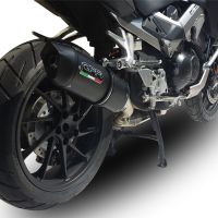 Exhaust compatible with Honda Vfr 800 X Crossrunner 800 2015-2016, Furore Nero, Homologated legal slip-on exhaust including removable db killer and link pipe