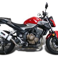 Exhaust compatible with Honda Cb 500 F 2019-2020, Albus Evo4, Homologated legal slip-on exhaust including removable db killer and link pipe