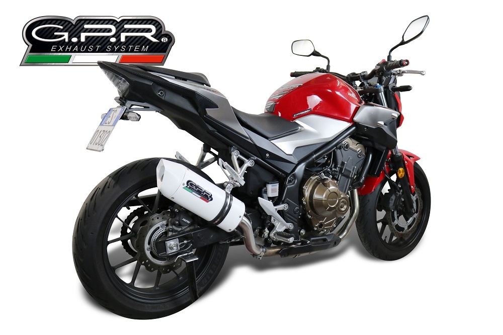 Exhaust compatible with Honda Cb 500 F 2019-2020, Albus Evo4, Homologated legal slip-on exhaust including removable db killer and link pipe