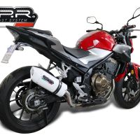 Exhaust compatible with Honda Cb 500 F 2019-2020, Albus Evo4, Homologated legal slip-on exhaust including removable db killer and link pipe