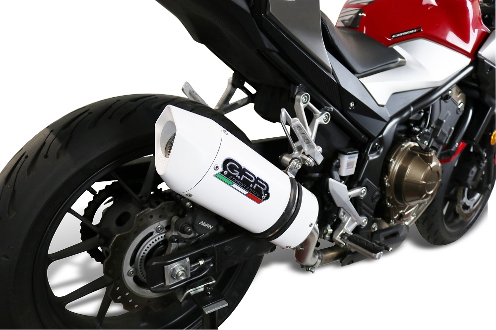 Exhaust compatible with Honda CB500 HORNET 2024-2025, Albus Evo4, Homologated legal slip-on exhaust including removable db killer and link pipe
