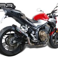 Esapament GPR compatibil cu Honda Cb 500 F 2019 Evacuare slip-on omologata, inclusiv db killer detașabil și cot de legătură,Furore Evo4 Nero