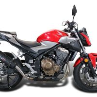 Esapament GPR compatibil cu Honda Cb 500 F 2021 Evacuare slip-on omologata, inclusiv db killer detașabil și cot de legătură,New Grand Prix Evo Black Titanium