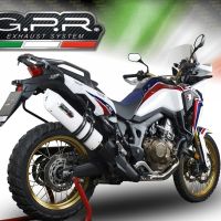Exhaust compatible with Honda Crf 1000 L Africa Twin 2015-2017, Albus Ceramic, Homologated legal slip-on exhaust including removable db killer and link pipe