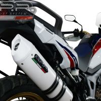 Exhaust compatible with Honda Crf 1000 L Africa Twin 2015-2017, Albus Ceramic, Homologated legal slip-on exhaust including removable db killer and link pipe
