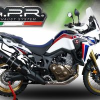 Esapament GPR compatibil cu Honda Crf 1000 L Africa Twin 2018 Evacuare slip-on omologata, inclusiv db killer detașabil și cot de legătură,Furore Evo4 Nero
