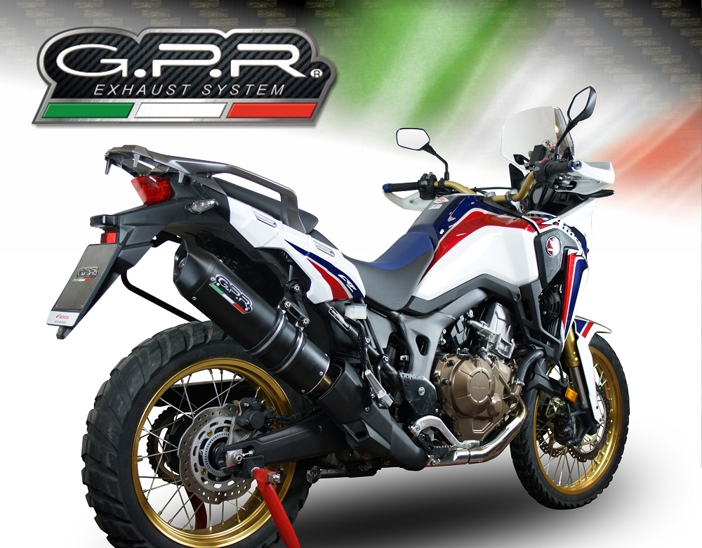 Esapament GPR compatibil cu Honda Crf 1000 L Africa Twin 2018 Evacuare slip-on omologata, inclusiv db killer detașabil și cot de legătură,Furore Evo4 Nero
