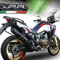 Esapament GPR compatibil cu Honda Crf 1000 L Africa Twin 2018 Evacuare slip-on omologata, inclusiv db killer detașabil și cot de legătură,Furore Evo4 Nero