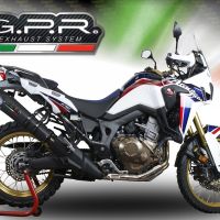 Esapament GPR compatibil cu Honda Crf 1000 L Africa Twin 2015 Evacuare slip-on omologata, inclusiv db killer detașabil și cot de legătură,New Grand Prix Evo Black Titanium
