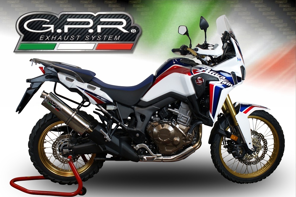Esapament GPR compatibil cu Honda Crf 1000 L Africa Twin 2018 Evacuare slip-on omologata, inclusiv db killer detașabil și cot de legătură,Trioval