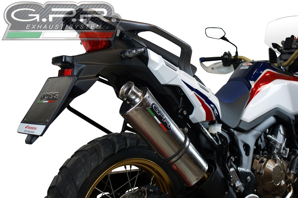 Esapament GPR compatibil cu Honda Crf 1000 L Africa Twin 2018 Evacuare slip-on omologata, inclusiv db killer detașabil și cot de legătură,Trioval
