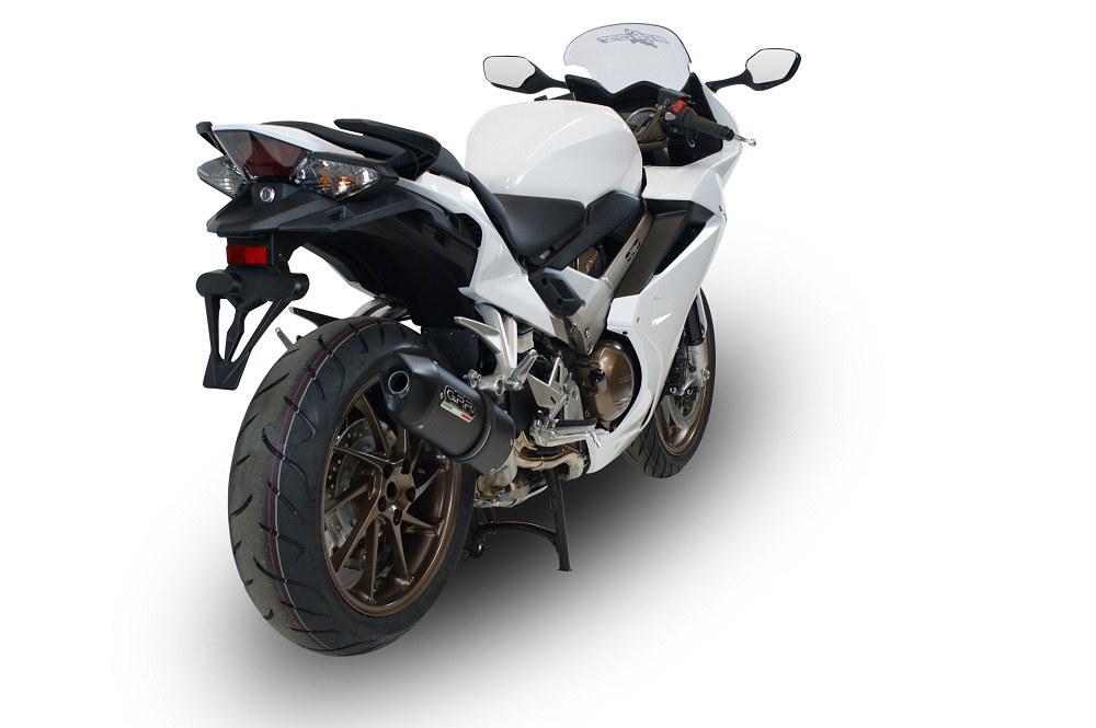 Esapament GPR compatibil cu Honda Vfr 800 F 2017 Evacuare slip-on omologata, inclusiv db killer detașabil și cot de legătură,Furore Evo4 Nero