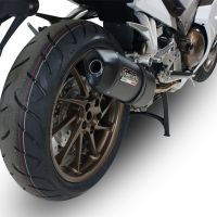 Exhaust compatible with Honda Vfr 800 F 2014-2016, Furore Nero, Homologated legal slip-on exhaust including removable db killer and link pipe