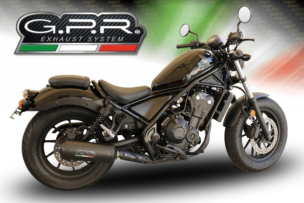 Esapament GPR compatibil cu Honda Cmx 500 Rebel 2021 Evacuare slip-on omologata, inclusiv db killer detașabil și cot de legătură,Ghisa 