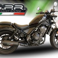 Esapament GPR compatibil cu Honda Cmx 500 Rebel 2021 Evacuare slip-on omologata, inclusiv db killer detașabil și cot de legătură,Ghisa 
