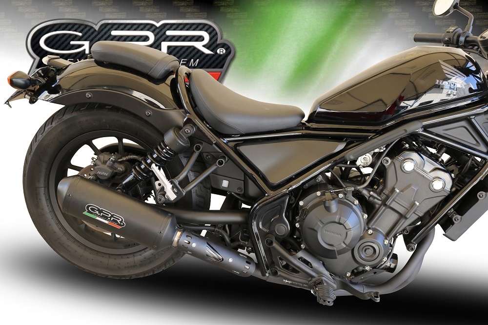 Esapament GPR compatibil cu Honda Cmx 500 Rebel 2021 Evacuare slip-on omologata, inclusiv db killer detașabil și cot de legătură,Ghisa 